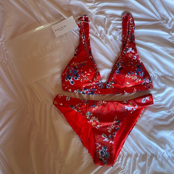 martiniqe Other - MARTINIQE Red Floral Bikini